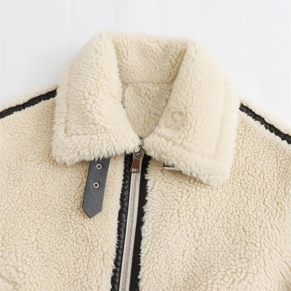 Jacket Coat with Fur Integration