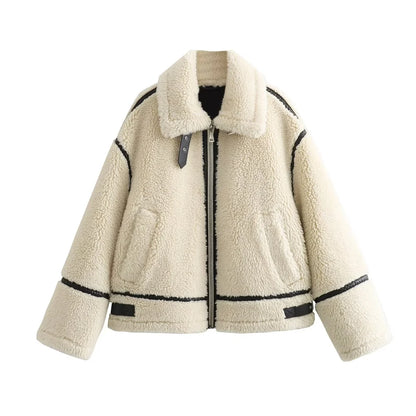 Jacket Coat with Fur Integration